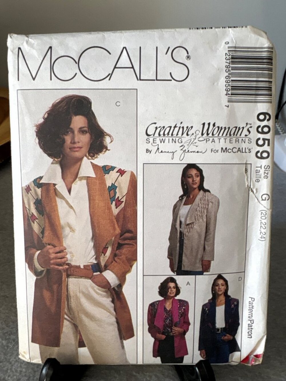 McCalls 6959 Sewing Pattern Size 20-22-24 Jacket Nancy Zieman Uncut